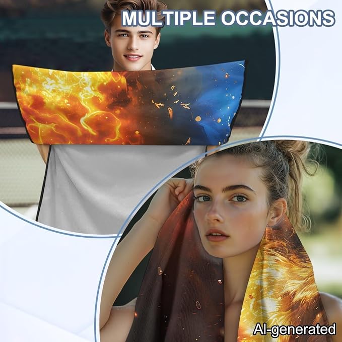 Horeset Wolf Flame Car Seat Towel Cover Soft Car Seat Protection Front Seats Automotive Protector Sports Car Towel Mat for SUV Trucks Cars Sedan Van - Image 7