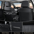 FLORICH Leather Automotive Seat Covers, Waterproof Seat Covers, Black Front Car Seat Cover, Full Coverage Car Seat Covers 2 Pack Car Seat Cushion Protector Universal Fit for Most Cars SUV Trucks - Image 2