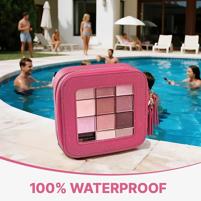 Small Clear Makeup Bag Travel Cosmetic Case, Portable Make Up Organizer Traveling Compact Car Bag for Essentials Transparent Toiletry Bag with Zipper - Image 8
