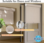 Persilux Blackout Roller Shades for Window Blinds,Cordless,Linen Fabric,Thermal Insulated Fabric UV Protection Shades for Home,Office,Bedroom,Door,Blackout-Beige,37" W X 72" H - Image 3