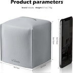 Tissue Box Cover, Tclouda, Modern PU Leather Square Tissue Box Holder for Creative Decorative, 2 Pack, Ideal for Bathrooms/Office/Car/Nightstand/Outdoor Tent/Dining Table, 5"X5"X5", Double Gray - Image 2