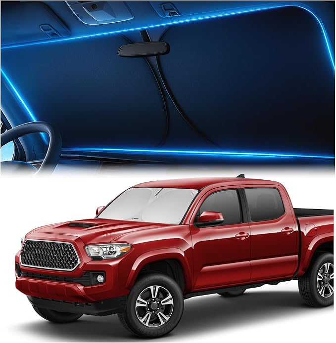 Magnelex Windshield Sun Shade for Toyota Tacoma 2016-2023 2024 2025 2026, Foldable Car Window Sunshade, Heat & UV Visor Cover, Reflective Front Shades Accessories by Magnelex