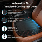 Cooling Car Seat Cover, Black Automotive Air Ventilated Cooling Seat Cover with 3 Adjustable Speeds for Summer Driving, Comfortable Cooling Car Seat Cushion for Car SUV Truck Van, Home & Office Chair - Image 3