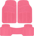 BDK ProLiner Pink Car Floor Mats for Cars Trucks SUV 3pc All-Weather | Heavy Duty Rubber Liners with Universal Trimmable Fit, Durable Waterproof Car Accessories Auto Floor Mats for Women Men by BDK
