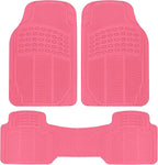 BDK ProLiner Pink Car Floor Mats for Cars Trucks SUV 3pc All-Weather | Heavy Duty Rubber Liners with Universal Trimmable Fit, Durable Waterproof Car Accessories Auto Floor Mats for Women Men by BDK