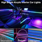 Interior Car LED Strip Lights,Acrylic LED Lights for Car with Dynamic Dreamcolor Chasing,175 inches 10 in 1 RGB Neon Strip Fiber Optic Ambient Lighting Kits with Remote APP,for Inside car Decorations - Image 4