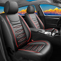 Fit Altima Car Seat Covers for Nissan Altima 2010-2024 2025 2026 - Upgraded Premium Waterproof & Breathable Leather, Airbag Compatible, All-Weather Seat Cushion Protector (2 Front/Black+Red) by Unknown