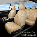 for Subaru Ascent 2019-2025 2026 Car Seat Covers, Full Set, Beige | Luxury Full Coverage Leather Seat Protectors, Waterproof Breathable, Non-Slip, Easy to Install, Airbag Compatible, All-Season - Image 2