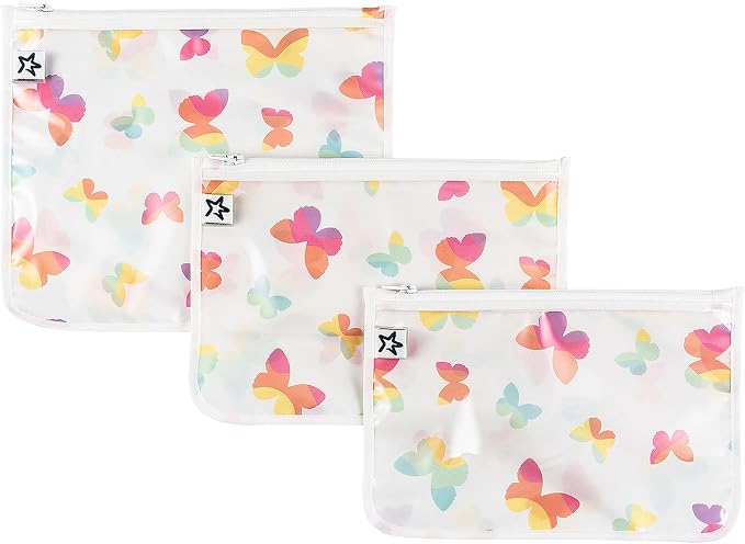 Tiny Twinkle Diaper Bag Organizing Pouches|3 Pack Mess-Proof Clear Front Travel Organizer Bags&TSA Approved Toiletry Bag Set for Baby and Mom Essentials by TinyTwinkle