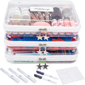Clear Hard Shell Zipper Case Set (3 Large), 120s Thick PET Plastic, Dual Zippers with Star Charms, Removable Straps, Removable Labels with 2 Markers for Travel, Storage & Organization by Unknown