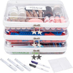 Clear Hard Shell Zipper Case Set (3 Large), 120s Thick PET Plastic, Dual Zippers with Star Charms, Removable Straps, Removable Labels with 2 Markers for Travel, Storage & Organization by Unknown