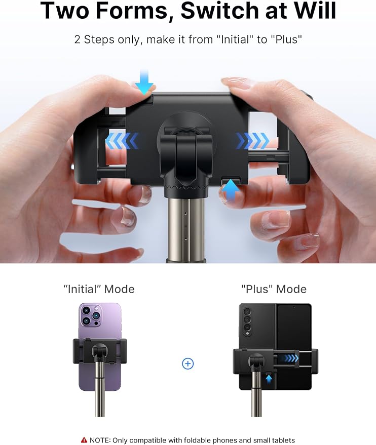 JSAUX Car Cup Holder Phone Mount for Foldable Phones & Mini Tablets | Sturdy Metal Long Arm, Flexible Height and Angle, Adjustable Base, Secure Phone Grip, Fits 2.17-4.33 in Car Cup Holders - Image 3