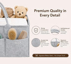 SHAROM Diaper Caddy Organizer for Baby, Portable Diaper Caddy Basket, Felt Baby Diaper Caddy & Baby Caddy Organizer, Caddy for Baby Stuff, Diaper Organizer for Changing Table, Car & Nursery, Gray - Image 3