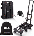 GtIiFmTe Foldable Hand Truck, Lightweight Luggage Cart for Airport Car Seat | Compact Folding dolly with Rotating swivel wheel,storage size12×15.7×4.1",300lbs Load,Upright Lock Handle with 3bungee cords by GtIiFmTe