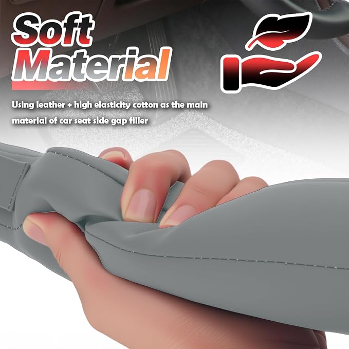 Aokdom 2026 2PCS Upgraded Car Seat Gap Filler with Fixing Ring,Elastic Car Gap Filler to Avoid Dropping Cell Phones/Keys,Essential Cars Gaps Seat Fillers Cars Accessories (Sage Green) - Image 4