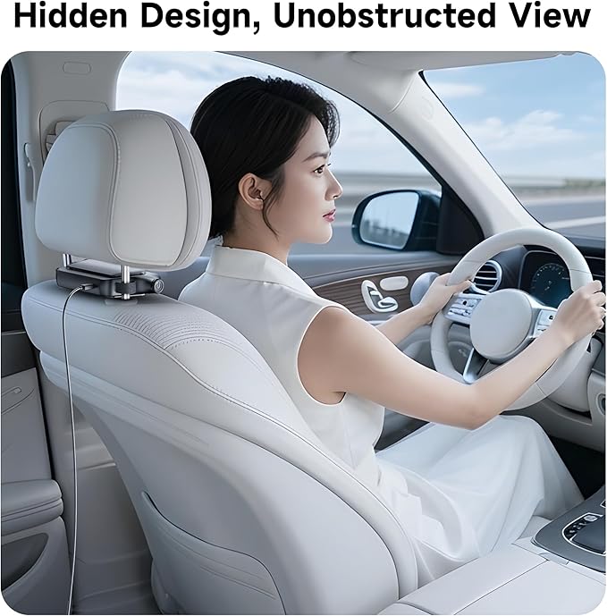 2026 Car Headrest Fan, Invisible Car Seat Cooling Fan, USB Backseat Fan Portable Vehicle Design with 3 Adjustable Wind Speeds for Most Cars Vehicle Jeep Van RV Truck - Image 3