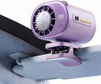 2026 Car Clip on Fan Air Conditioner with Led Display (Purple) | Mini Clip Fan Portable Personal Clip-On Air Conditioner for Shirt Silent Rechargeable Exhaust for Kitchen by Unknown