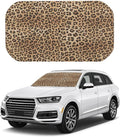 Leopard Print Car Windshield Sun Shade Umbrella, Foldable Car Front Windshield Sunshade with Bendable Handle, Windshield Sun Visor for Most Vehicles by Unknown