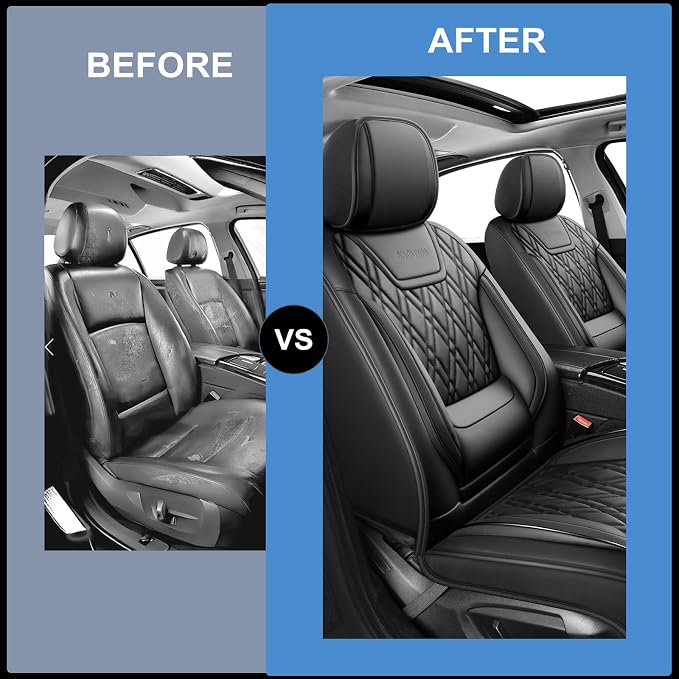 for GMC Terrain 2010-2025 2026 Car Seat Covers, Full Set, Black | Luxury Full Coverage Leather Seat Protectors, Waterproof Breathable Non-Slip Easy to Install, Airbag Compatible, All-Season - Image 7
