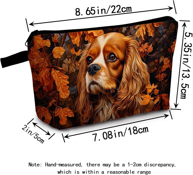 Cavalier King Charles Spaniel Makeup Bag for Women Travel Cosmetic Organizer Bag Teacher Appreciation Gifts Small Zipper Toiletry Bag - Image 2
