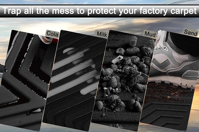 All Weather Floor Mats Floor Liner Waterproof Rug for Ford Ranger 2019-2023 | 3D Laser Precision Fit Waterproof Durable Non-slip Odorless Front Rear Full Sets Trunk Tray Carpet Liners Accessories - Image 6