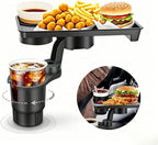 3-in-1 Car Cup Holder Tray for Eating with Double Cupholders | Expander 2.6"-3.7" Inner Diameter Standard Vehicles, Car Seat Cups Holder with 10.24" Snack Tray Organizer & Phone Holder by Unknown