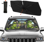 Funny Pickle Car Windshield Sunshade Umbrella Funny Pickle Sun Shade for Car Windshield Umbrella Upgraded Sunshades Blocks UV & Heat Front Window Shades for SUV Sedan Auto - Image 2