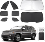 TINGLU Window Shades for Jeep Grand Cherokee 2011-2021(NOT for Grand Cherokee L) 8PCS Accessories Car Side Full Windows Rear Triangular Windshield Sun Shade Sun UV Rays Privacy Protection for Camping by TINGLU