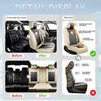 Fit bZ4X Premium Leather Car Seat Covers for Toyota bZ4X 2023-2025 2026 - Waterproof，Breathable，All-Weather Seat Cushion Protecto & Airbag Compatible, Full Set Beige&Black - Image 6