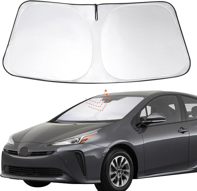 Windshield Sun Shade Sunshade for 2016-2021 2022 Toyota Prius | Full covered for windshield, Foldable & Durable, Block UV Rays, Reduce Heat, Easy to install, Keeps Car Cooler by LHFLIVE