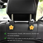 Yourkar 4 PCS Car Seat Headrest Hook, Plastic Headrest Hooks with Adhesive Flower, Auto Back Seat Hanger Storage Hook for Grocery Bag Purse Handbag Umbrella, Car Accessories (Dark Yellow) - Image 5