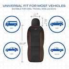 Skechers Memory Foam Seat Covers,Leather Car Seat Covers, Ultimate Comfort & Support Front Seat Covers Airbag Compatible, Automotive Universal Fit Most for SUVs, Vans, Sedans, Cars, Trucks,Brown - Image 5