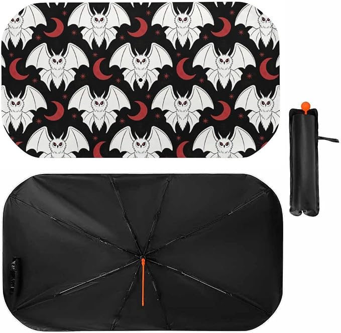 Cartoon Mothman Car Windshield Sun Shade Foldable Umbrella Auto Sunshade for Car Truck SUV-Blocks Sun Visor Protector-Keeps Your Vehicle Cool by Foruidea