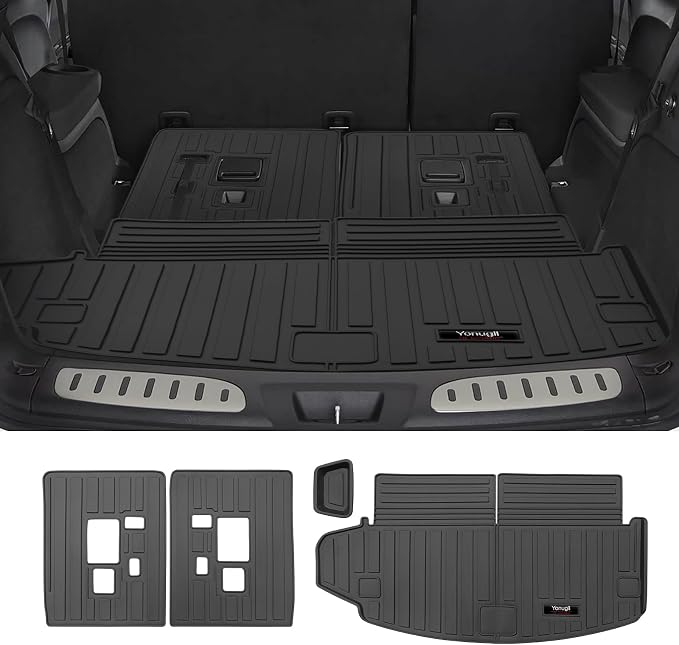 Custom for 2016-2026 Dodge Durango 6/7 Seat Cargo Mats Trunk Liner and Rear Seat Backrest Mat All Weather TPE Protection Mat Accessories (for 2016-2026 Dodge Durango) - Image 3