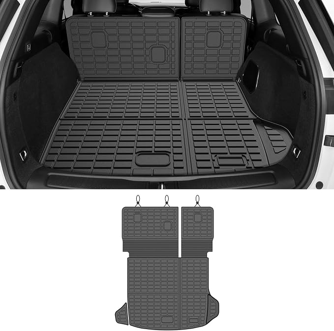 Grand Cherokee Cargo mat - Trunk Mat for Jeep Grand Cherokee 2022-2026(Include 4xe Not for L or WK), All Weather Trunk Mat & Backrest Mat for Grand Cherokee Accessories, Heavy Duty Rubber Mats by cartist