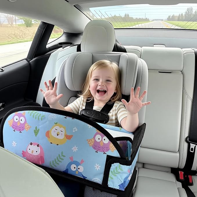 Kids Travel Tray for Toddler Car Seat, Road Trip Activities for Kid | Toddler Car Activities with iPad Holder Stand, Roadtrip Essentials with Dry Erase Board & Cooler Cup Holder, 2PC - Image 4
