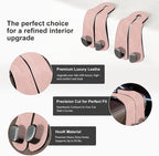 CoBak Purse Hook for Car - Universal Premium Stitched Leather and Aluminum-Magnesium Alloy Double Car Seat Back Storage Hook for Purses, Handbags, Bags (2 Pack),Blush Pink - Image 2