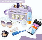 COSHAYSOO Clear Sunscreen Bag Makeup Toiletries Pouch Beach Vacation Essentials Summer Travel Stuff Accessories Personalized Graduation Gifts for Her Women College Teen Girls Teacher Nurse Purple SPF - Image 4