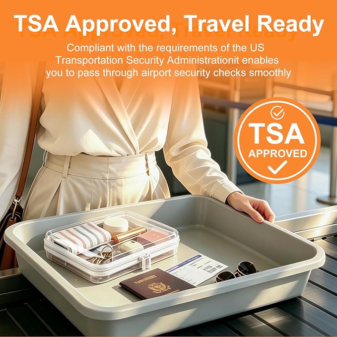 Clear Hard Shell Zipper Case,Diaper Bag Organizer Pouches,Clear Zipper Pouches,TSA Approved Travel Toiletry Bag, Organizer Bins for Toy Storage, Makeup Organizer and Car Organization LMS White - Image 4