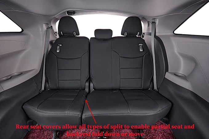coverdream Odyssey Car Seat Covers Custom Fit for 2004-2010 Honda Odyssey,2nd-Row Captains Seats,Fully Covered Waterproof Leather Seat Protector (Full Set,Black) - Image 4