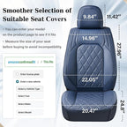 Coverado Car Seat Covers, Front Seat Cover, 2 Pack Luxury Faux Leather Seat Covers for Cars, Waterproof Car Seat Protector, Blue Car Seat Cover, Universal Car Seat Protectors Fit for Most Cars - Image 7