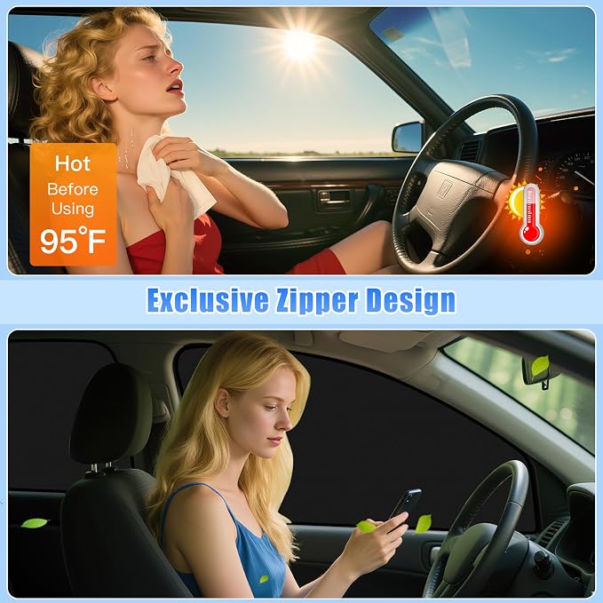 ZATOOTO Car Window Shades for Toyota RAV4 2019-2024,Baby Sleeping Camping | 4 Pcs Magnetic Car Window Covers, 100% UV Protection Foldable Privacy Curtains Side Window Sun Shade for Baby Breastfeeding - Image 4