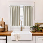 RYB HOME 100% Blackout Short Curtains for Small Window, Thermal Insulated | Total Room Darkening, Noise Reducing, Curtains for Kitchen Bathroom Basement, W52 x L36, Natural, 2 Panels by RYBHOME