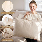 2 Pack Travel Pillow and Blanket Bags, 100% Cotton Canvas Pillow Storage Bag with Handles for Airplane Home, Heavy Duty Breathable Organizer for Bedding Linens, Pillow Bag for Traveling(2,20"x26") - Image 7