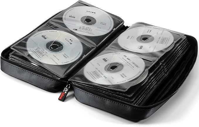 CCidea CD DVD Case Holder, Portable Disc Storage Wallet Binder, Multiple Capacity CD Organizer for Car Home Travel, Anti-Scratch Blu-Ray Game Disc Storage (96-Black) - Image 4