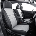 Silverado Seat Covers for 2014-2018 Chevy Silverado/GMC Sierra 1500/HD 2500/3500 DoubleCab Pickup Seat Cover,Fully Covered,Waterproof Truck Leather Seat Protector(Full Set,Black/Grey) by Coverdream