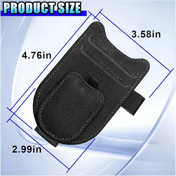 2PCS Magnetic Sunglass Holder for Car Sun Visor (Black) | Leather Vehicle Glasses Eyeglass Mount & Ticket Card Clip, Auto Interior Visor Accessories, Universal for Car SUV Truck - Image 2