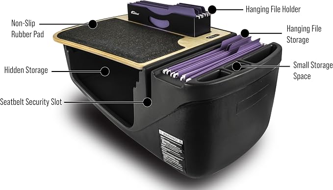 AutoExec Efficiency FileMaster Car Desk for Your Vehicle Workstation and Mobile Office, Natural Birch - Image 3