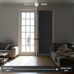 RYB HOME French Door Curtains 84 inch Long, Privacy Blackout Window Blinds | Self Adhesive, Thermal Insulated, For Patio Kitchen Front Entry Front Back Door Glass Window, Renter Friendly,W30 x L84, 1 Pc - Image 5