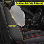 IKABEVEM Car Seat Covers Fit for Toyota Prius 2003-2015: Full Set Luxury Leather Automotive Seat Covers, Car Seat Protector(5 Seats, Black&Redline) - Image 4